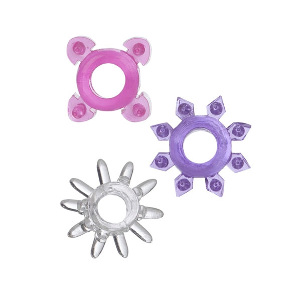 Senso Enhancers, Colorful Jelly Cock Rings, 3 pc, California Exotic Novelties