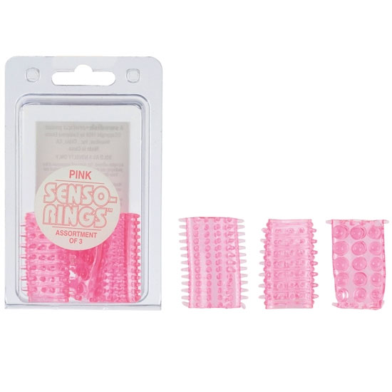 Senso Rings - Pink, For Use on Penis or Vibrator, 3 pc, California Exotic Novelties