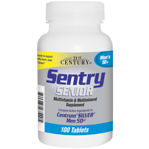 Sentry Senior Mens 50+, Multivitamin & Multimineral, 100 Tablets, 21st Century HealthCare