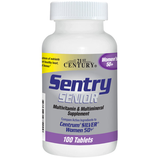 Sentry Senior Womens 50+, Multivitamin & Multimineral, 100 Tablets, 21st Century HealthCare
