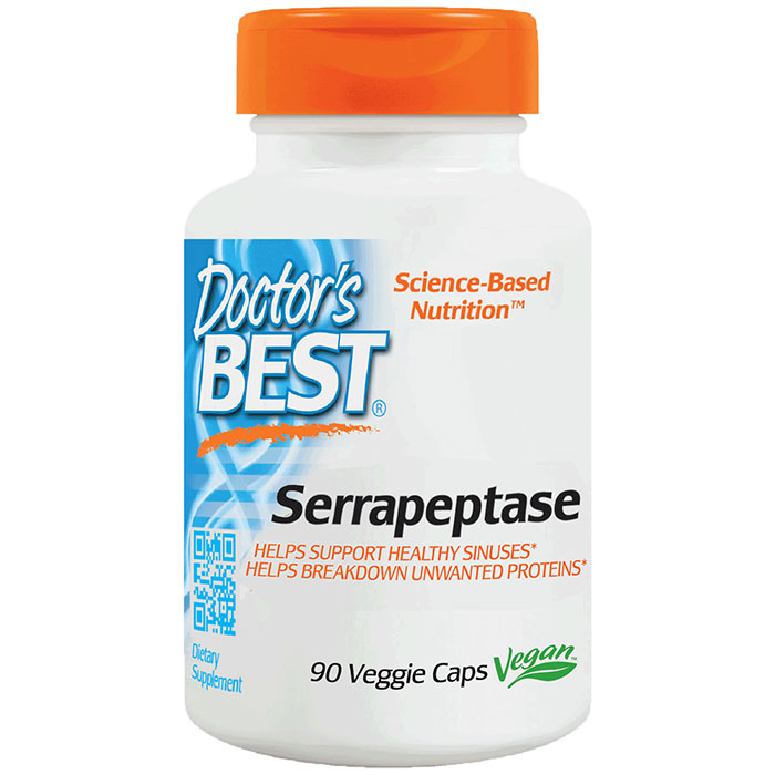 Serrapeptase Enzyme 40,000 Units, 90 Veggie Caps, from Doctors Best