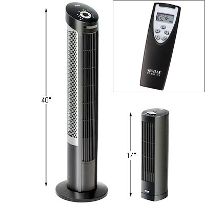 Seville Classics UltraSlimline Tower Fan & Personal Fan Combo
