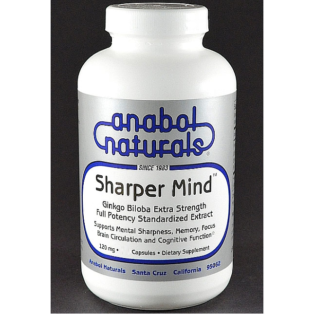 Sharper Mind Ginkgo Biloba Extra Strength 120 mg, Value Size, 240 Capsules, Anabol Naturals