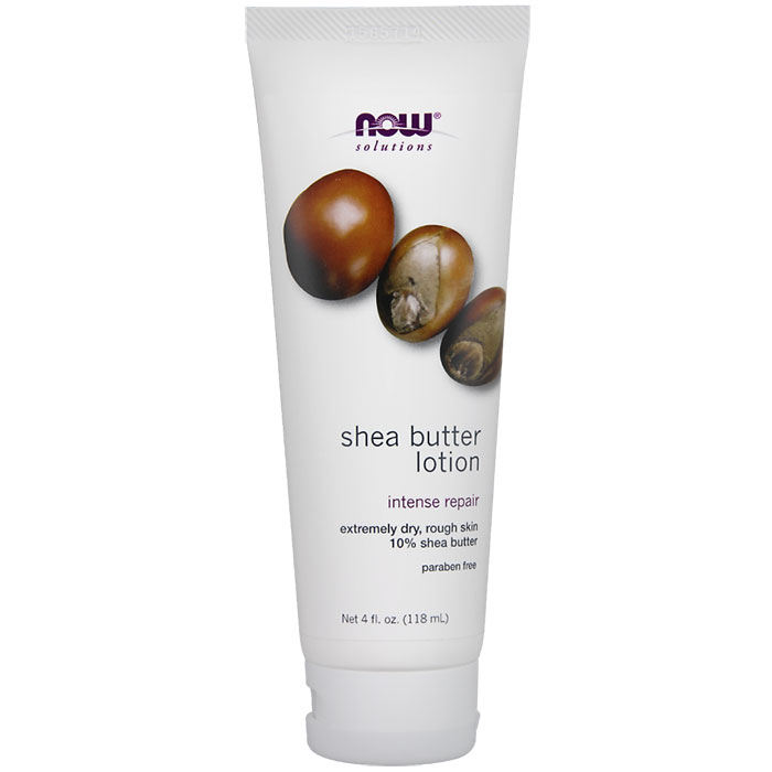 Shea Butter Lotion, 4 oz Tube, NOW Foods