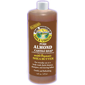 Shea Vision, Pure Almond Castile Soap with Organic Shea Butter, 16 oz, Dr. Woods