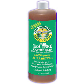 Shea Vision, Pure Tea Tree Castile Soap with Organic Shea Butter, 16 oz, Dr. Woods