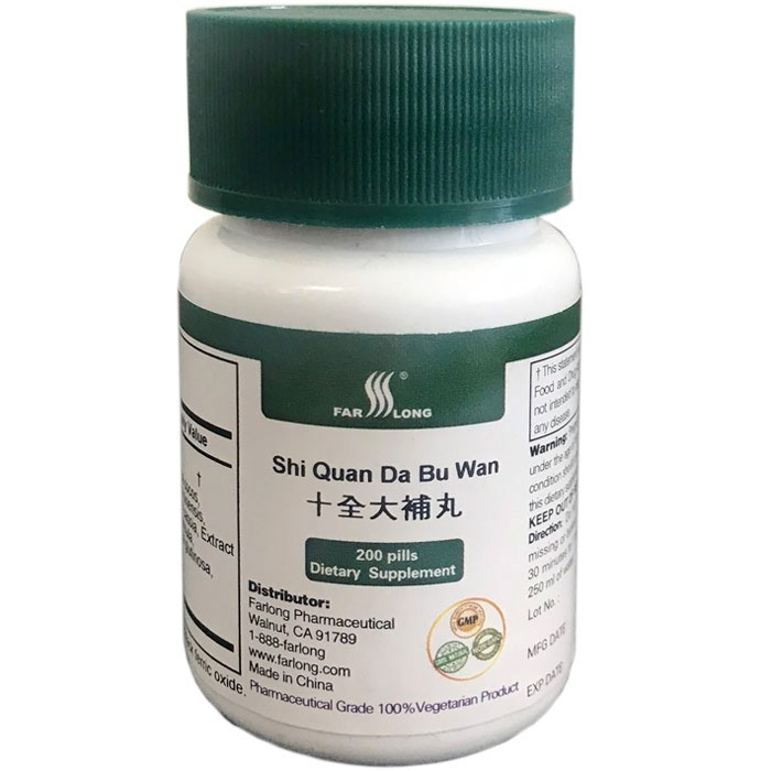 Shi Quan Da Bu Wan, 100% Vegetarian, 200 Pills, Far Long