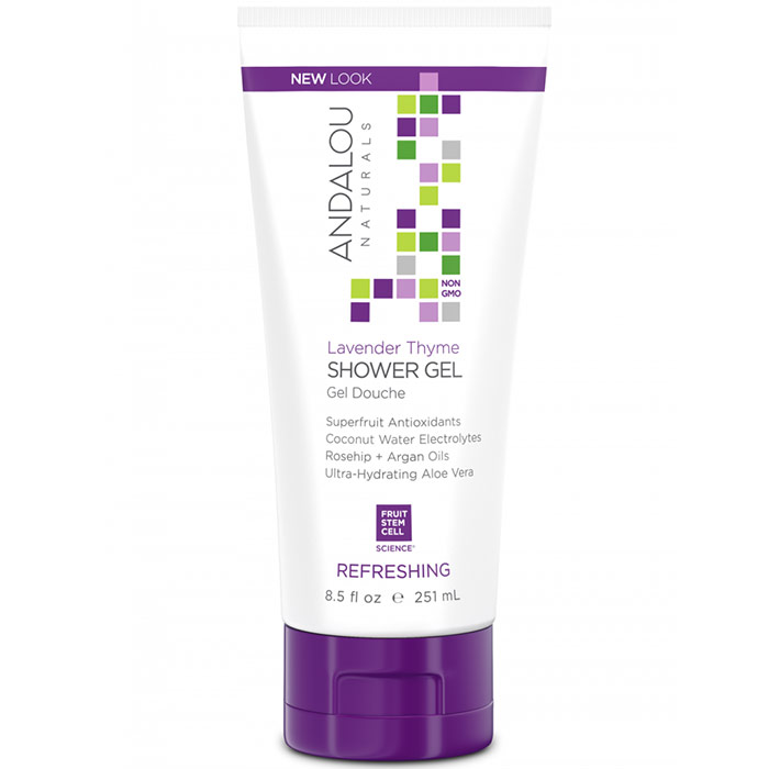 Shower Gel, Refreshing Lavender Thyme, 8.5 oz, Andalou Naturals