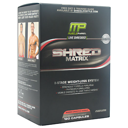Muscle Pharm Shred Matrix, 8-Stage Weight Loss, 120 Capsules, Muscle Pharm