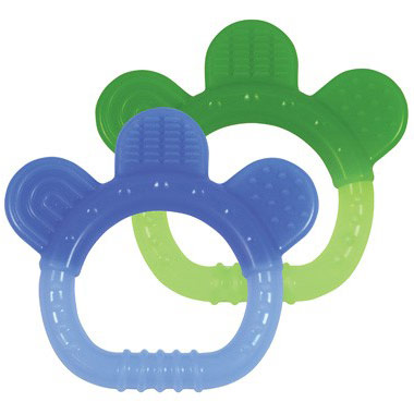 Sili Paw Teether, 100% Silicone, Assorted Colors, 2 Pack, Green Sprouts