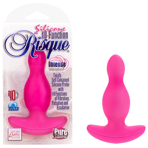 Silicone 10-Function Risque, Vibrating Anal Plug, Pink, California Exotic Novelties