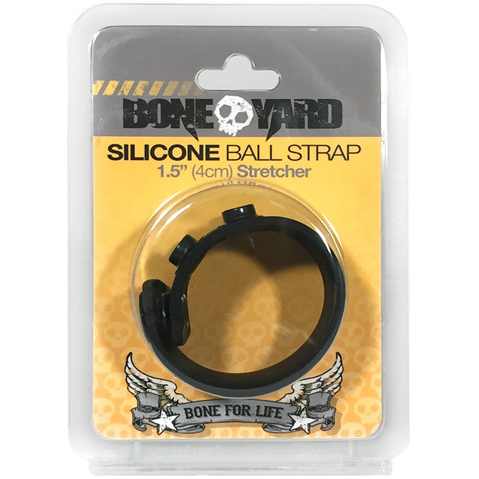 Silicone Ball Strap - Black, 4cm Ball Stretcher, Boneyard