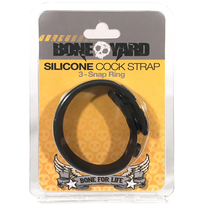 Silicone Cock Strap - Black, Adjustable Cockring, Boneyard