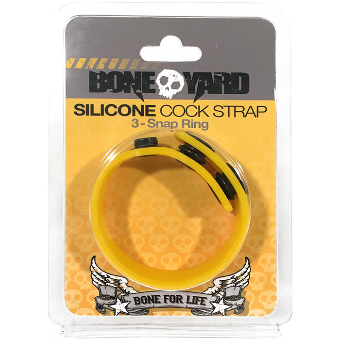 Silicone Cock Strap - Yellow, Adjustable Cockring, Boneyard