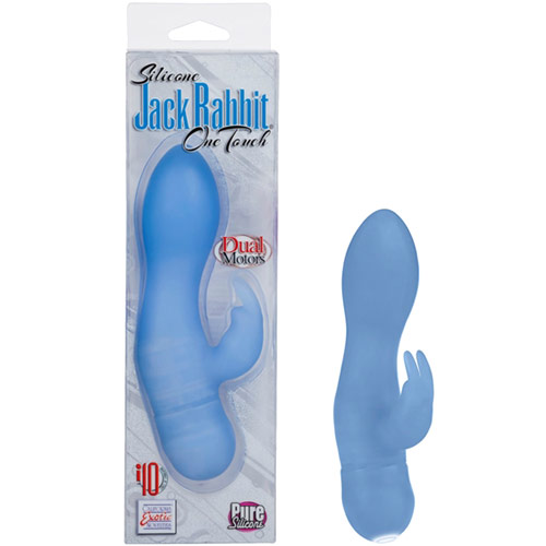 Silicone Jack Rabbit One Touch Vibe, Blue, California Exotic Novelties