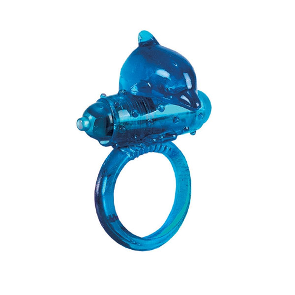 One Touch, Slim Cock Ring - Blue Dolphin, Stretchy Enhancer, California Exotic Novelties
