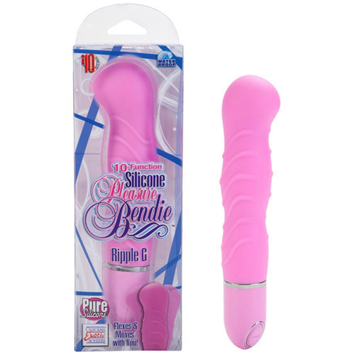 10-Function Silicone Pleasure Bendie Ripple G Vibrator, Pink, California Exotic Novelties