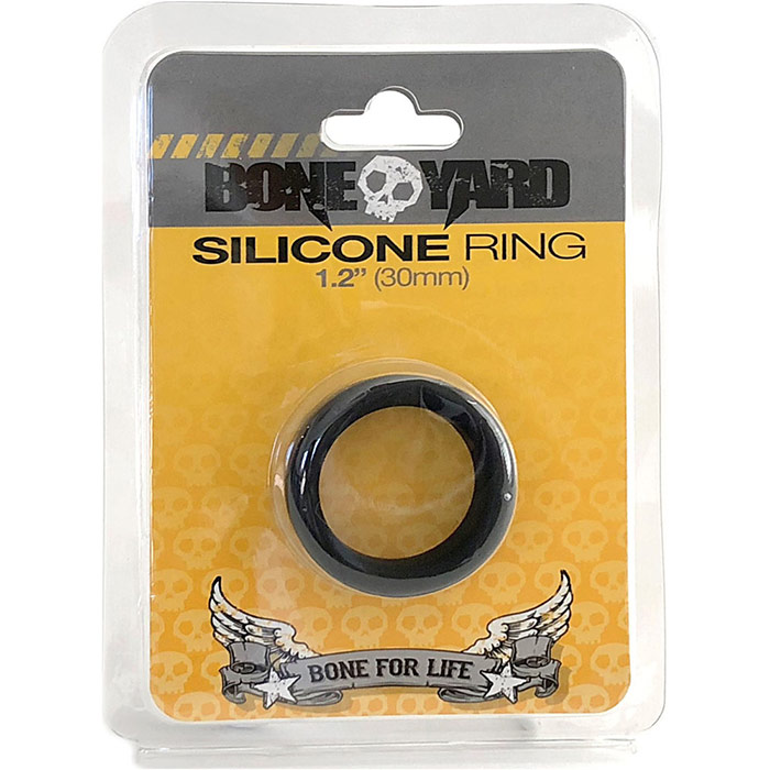 Silicone Cock Ring 30 mm - Black, Boneyard