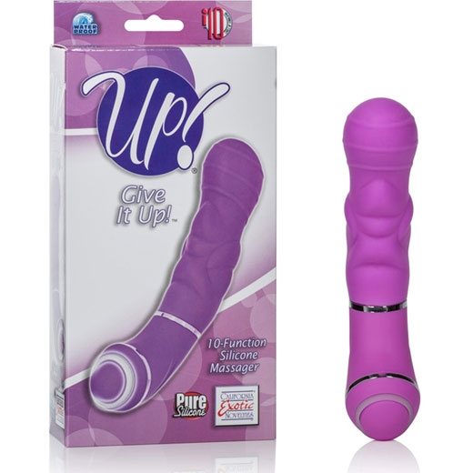 Give it Up! 10-Function Silicone Massager Vibrator - Purple, California Exotic Novelties
