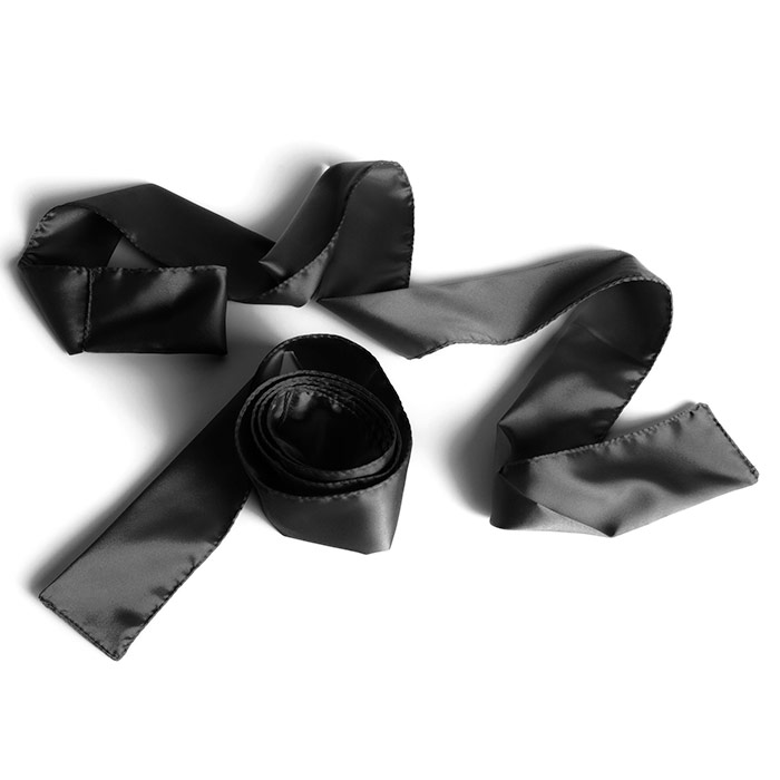 Silky Tie-ups - 4 Foot Playful Restraint Set for BDSM Play - Black, Liberator Bedroom Adventure Gear