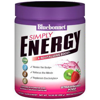 Simply Energy Powder, Lemon Flavor, 10.58 oz, Bluebonnet Nutrition