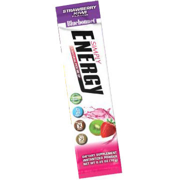 Simply Energy Powder, Strawberry Kiwi Flavor, 0.35 oz x 14 Packets, Bluebonnet Nutrition