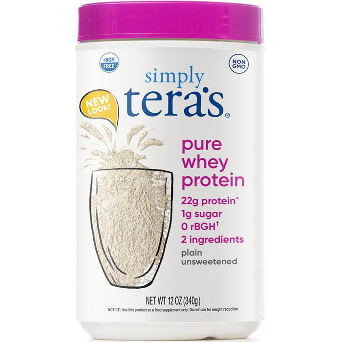 Simply Pure Whey Protein rBGH Free - Plain Whey Unsweetened, 12 oz, Teras Whey
