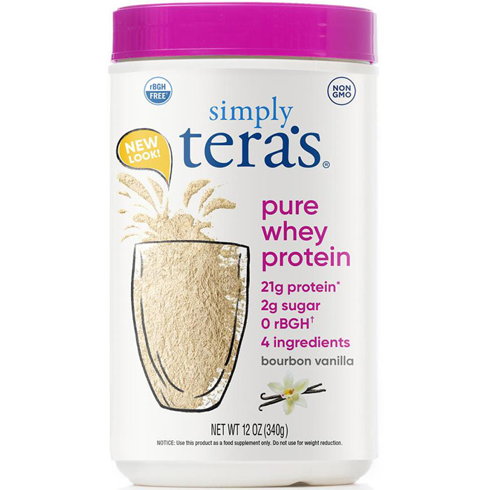 Simply Pure Whey Protein rBGH Free - Bourbon Vanilla, 12 oz, Teras Whey