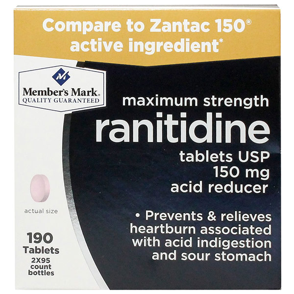 Maximum Strength Ranitidine 150 mg, Acid Reducer, 190 Tablets, Members Mark