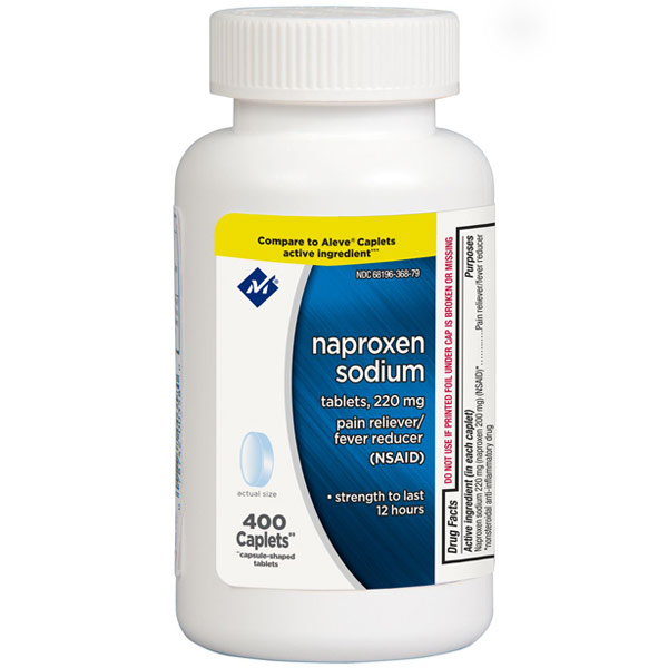 Naproxen Sodium 220 mg, Pain Reliever & Fever Reducer, 400 Caplets, Members Mark