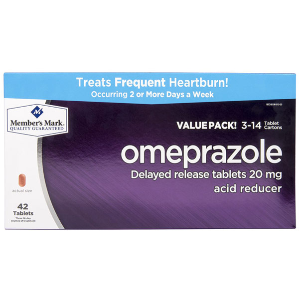 Omeprazole Acid Reducer, Delayed Release, 42 Tablets, Members Mark