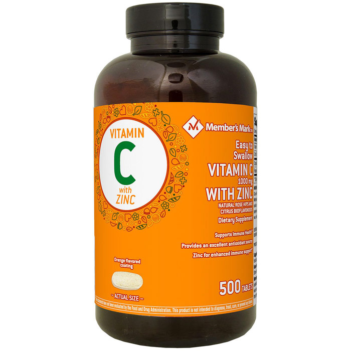 Members Mark Vitamin C with Zinc, 500 Tablets