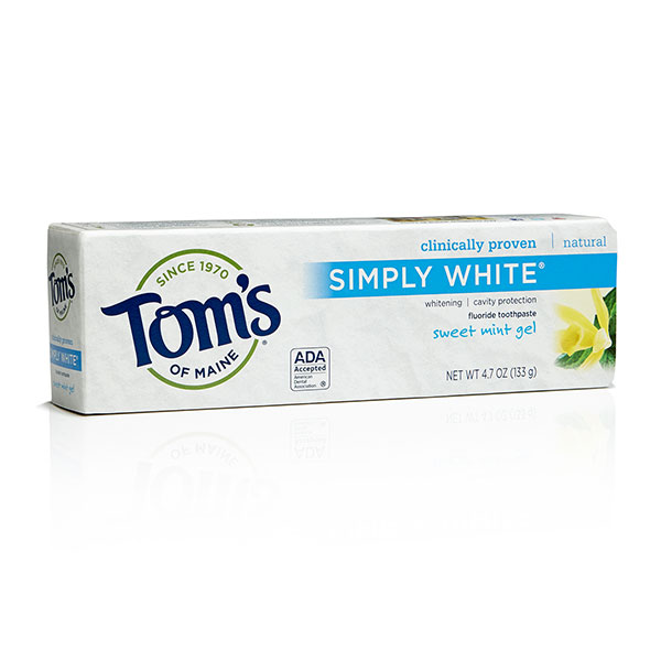 Simply White Whitening Toothpaste - Sweet Mint, 4.7 oz, Toms of Maine