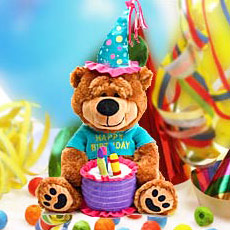 Elegant Gift Baskets Online Singing Plush, Brownie The Happy Birthday Bear 15 Inch, Elegant Gift Baskets Online