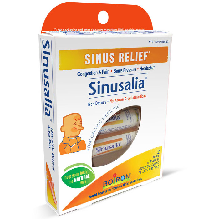 Sinusalia Pellets, Sinus Relief, Approx 80 Pellets x 2 Tubes, Boiron