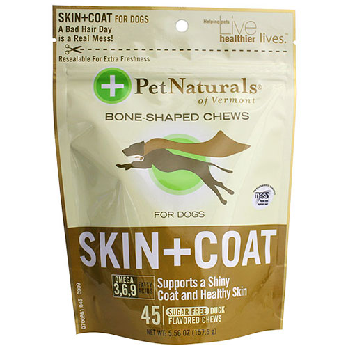Pet Naturals of Vermont Skin & Coat For Dogs, 45 Chews, Pet Naturals of Vermont