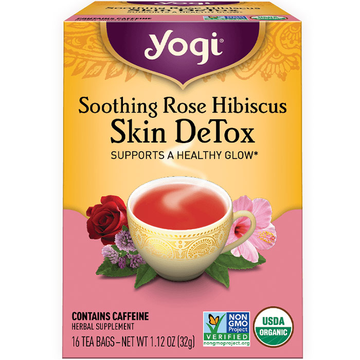 Soothing Rose Hibiscus Skin DeTox Tea, 16 Tea Bags, Yogi Tea