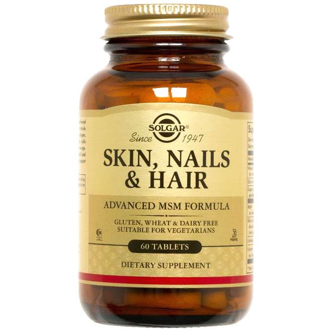 Skin, Nails & Hair, Advanced MSM Formula, 60 Tablets, Solgar