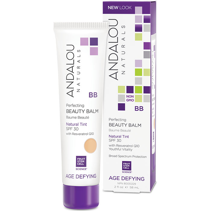 Skin Perfecting Beauty Balm Natural Tint with SPF 30 (BB Cream), 2 oz, Andalou Naturals
