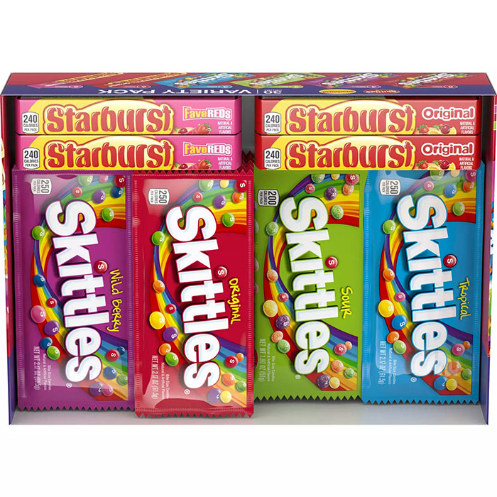 Skittles & Starburst Variety Pack, Candy & Fruit Chews, 30 ct
