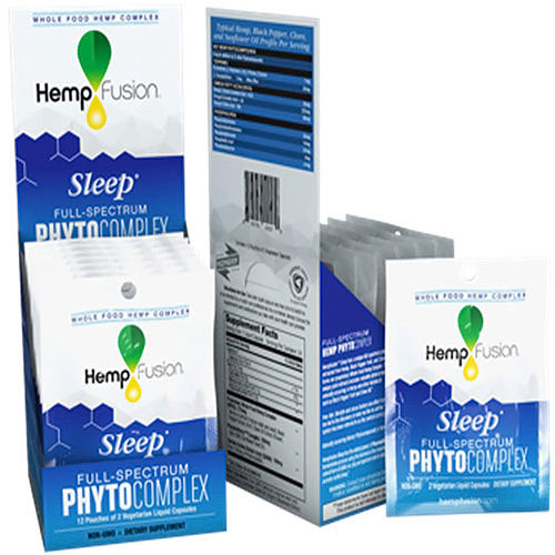 Hemp Fusion Sleep Phytocomplex Vegetarian Liquid Capsules, 2 Capsules x 12 Packets, HempFusion