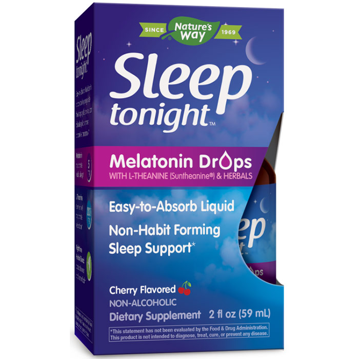 Sleep Tonight Melatonin Drops with L-Theanine & Herbals Liquid, 2 oz, Enzymatic Therapy