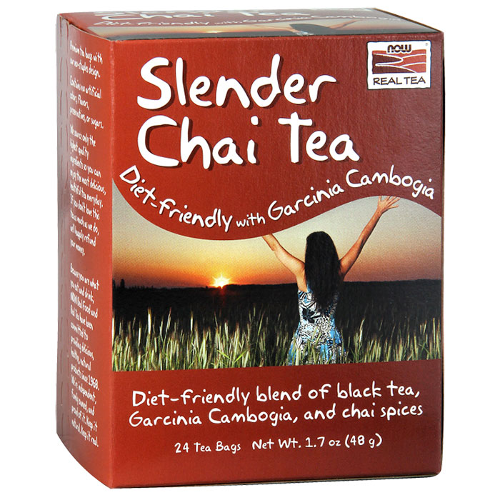 Slender Chai Tea, Diet-Friendly with Garcinia Cambogia, 24 Tea Bags, NOW Foods