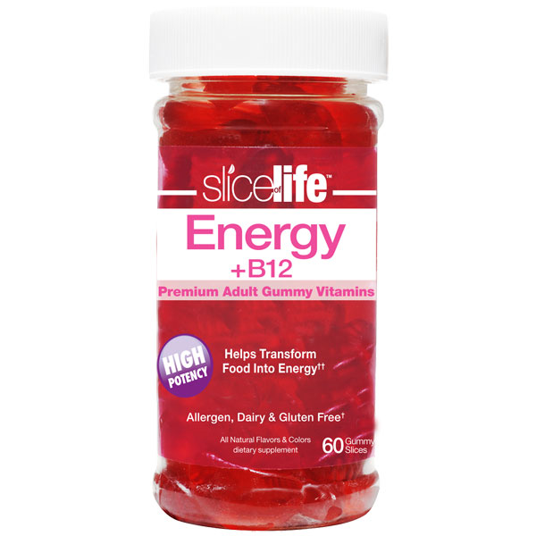 Slice of Life Energy + B12 Chewable, 60 Gummies, Hero Nutritionals Yummi Bears