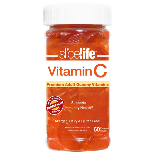 Slice of Life Vitamin C + Pomegranate Chewable, 60 Gummies, Hero Nutritionals Yummi Bears