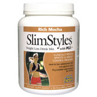 Natural Factors SlimStyles Weight Loss Drink Mix with PGX, Mocha, 1.75 lb , Natural Factors