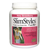 SlimStyles Weight Loss Drink Mix with PGX, Strawberry, 1.75 lb , Natural Factors