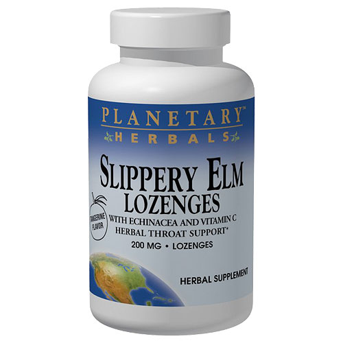 Planetary Herbals Slippery Elm Lozenge 200 mg Tangerine, 100 Lozenges, Planetary Herbals