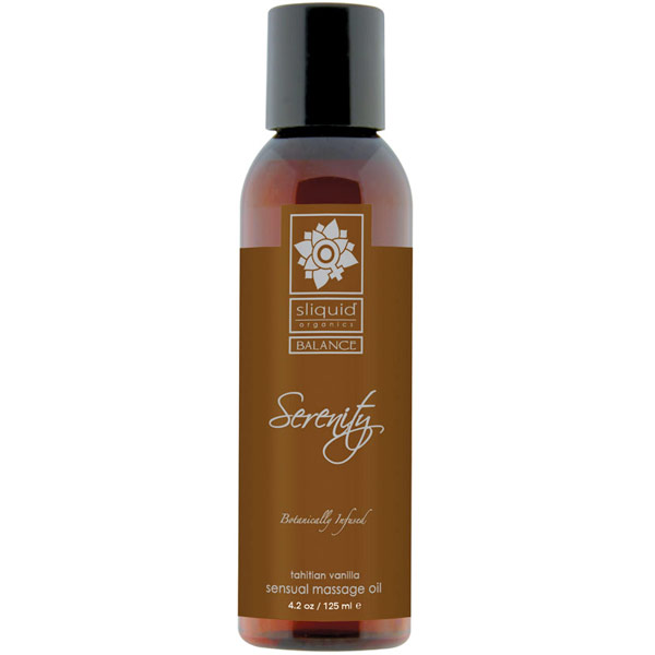 Sliquid Balance Serenity Sensual Massage Oil, Tahitian Vanilla, 4.2 oz
