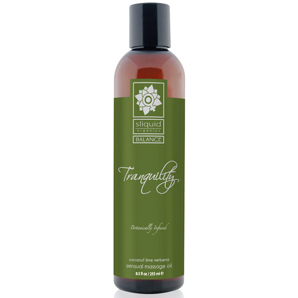 Sliquid Balance Tranquility Sensual Massage Oil, Coconut Lime Verbena, 8.5 oz